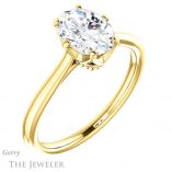 Oval Shaped Forever One Moissanite Engagement Ring #GTJ910-oval-fo-y 4 Oval Shaped Forever One Moissanite Engagement Ring #GTJ910-oval-fo-y