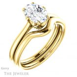 Oval Shaped Forever One Moissanite Engagement Ring #GTJ910-oval-fo-y 6 Oval Shaped Forever One Moissanite Engagement Ring #GTJ910-oval-fo-y