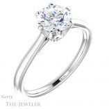 Round Cut Forever One Moissanite Engagement Ring #GTJ910-round-fo-w