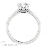 Round Cut Forever One Moissanite Engagement Ring #GTJ910-round-fo-w