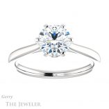 Round Cut Forever One Moissanite Engagement Ring #GTJ910-round-fo-w