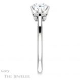 Round Cut Forever One Moissanite Engagement Ring #GTJ910-round-fo-w