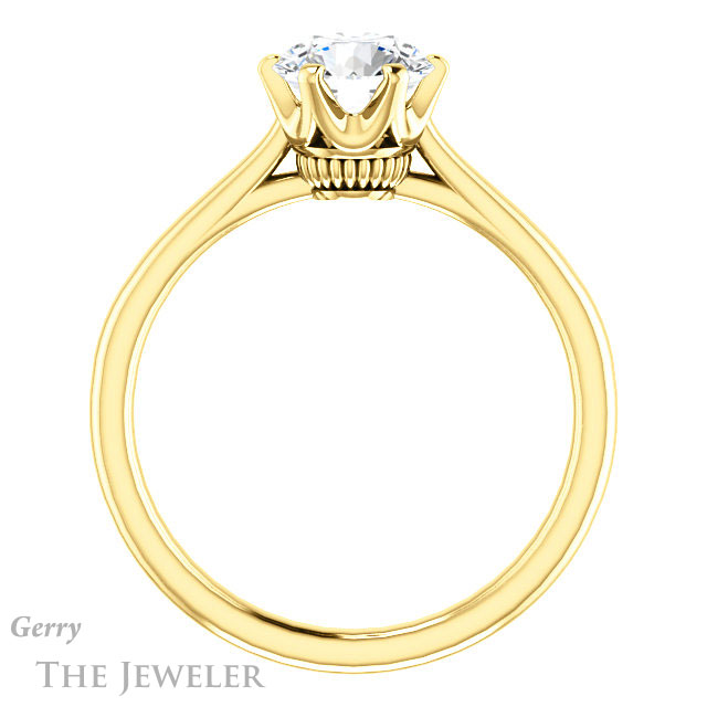 Round Cut Forever One Moissanite Engagement Ring #GTJ910-round-fo-y 2 Round Cut Forever One Moissanite Engagement Ring #GTJ910-round-fo-y
