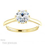 Round Cut Forever One Moissanite Engagement Ring #GTJ910-round-fo-y 1 Round Cut Forever One Moissanite Engagement Ring #GTJ910-round-fo-y