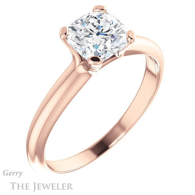 Cushion Cut Forever One Moissanite Engagement Ring #GTJ911-cushion-fo-r | Gerry The Jeweler Cushion Cut Forever One Moissanite Engagement Ring #GTJ911-cushion-fo-r