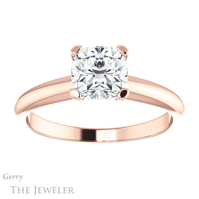 Cushion Cut Forever One Moissanite Engagement Ring #GTJ911-cushion-fo-r | Gerry The Jeweler Cushion Cut Forever One Moissanite Engagement Ring #GTJ911-cushion-fo-r