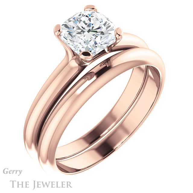 Cushion Cut Forever One Moissanite Engagement Ring #GTJ911-cushion-fo-r | Gerry The Jeweler Cushion Cut Forever One Moissanite Engagement Ring #GTJ911-cushion-fo-r