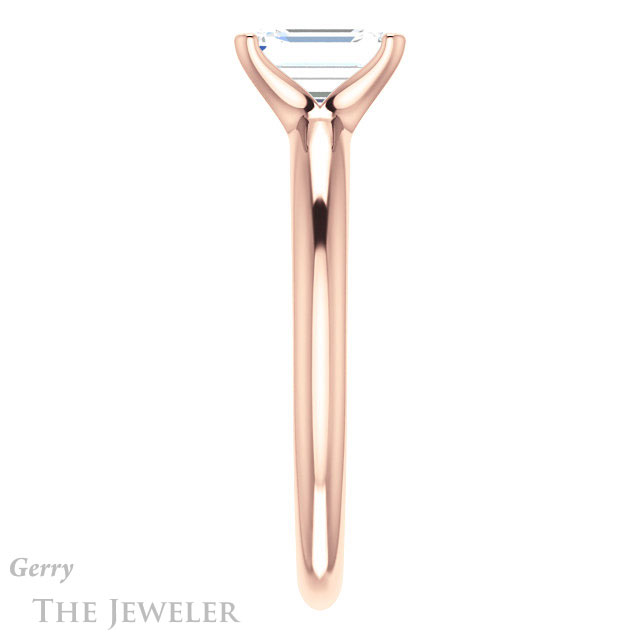 Emerald Cut Forever One Moissanite Engagement Ring #GTJ911-emerald-fb-r | Gerry The Jeweler Emerald Cut Forever Brilliant Moissanite Engagement Ring #GTJ911-emerald-fb-r