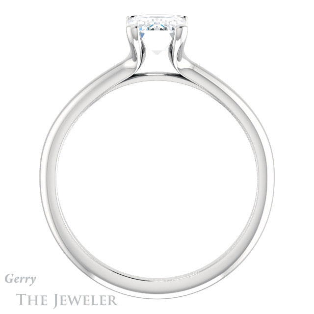 Emerald Cut Forever One Moissanite Engagement Ring #GTJ911-emerald-fb-w | Gerry The Jeweler Emerald Cut Forever Brilliant Moissanite Engagement Ring #GTJ911-emerald-fb-w
