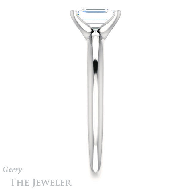 Emerald Cut Forever One Moissanite Engagement Ring #GTJ911-emerald-fb-w | Gerry The Jeweler Emerald Cut Forever Brilliant Moissanite Engagement Ring #GTJ911-emerald-fb-w