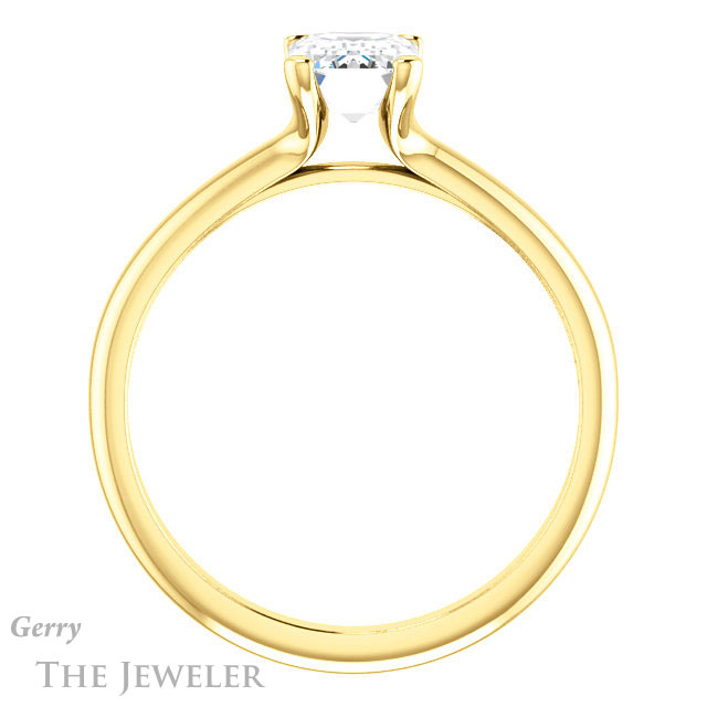 Emerald Cut Forever One Moissanite Engagement Ring #GTJ911-emerald-fb-y | Gerry The Jeweler Emerald Cut Forever Brilliant Moissanite Engagement Ring #GTJ911-emerald-fb-y
