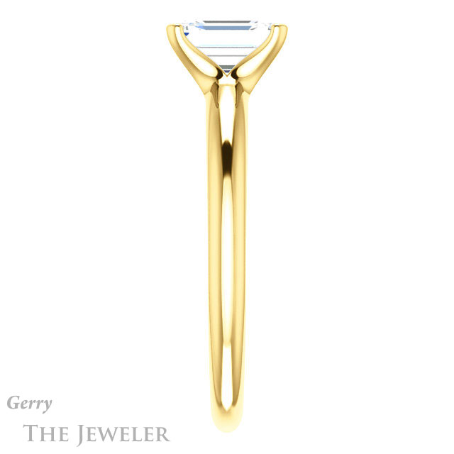 Emerald Cut Forever One Moissanite Engagement Ring #GTJ911-emerald-fb-y | Gerry The Jeweler Emerald Cut Forever Brilliant Moissanite Engagement Ring #GTJ911-emerald-fb-y
