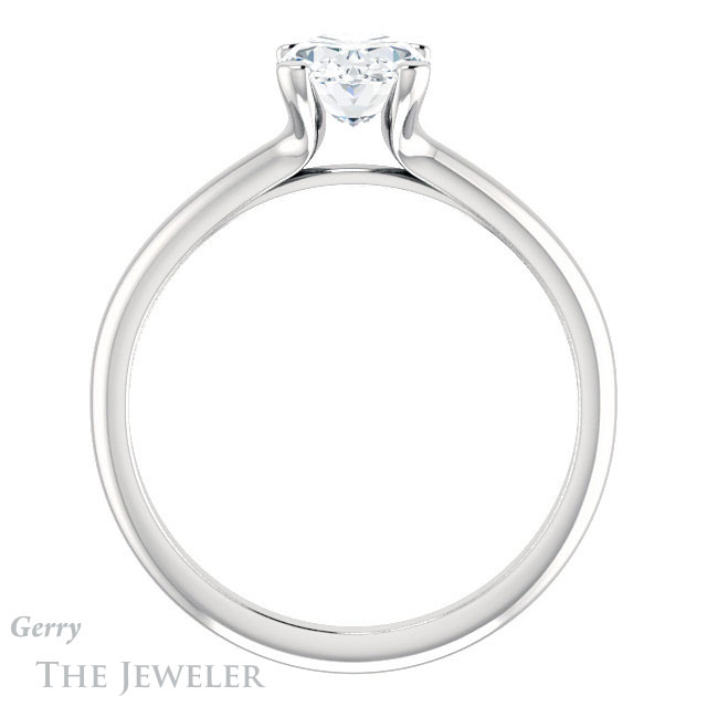 Oval Shaped Forever One Moissanite Engagement Ring #GTJ911-oval-fo-w | Gerry The Jeweler Oval Shaped Forever One Moissanite Engagement Ring #GTJ911-oval-fo-w
