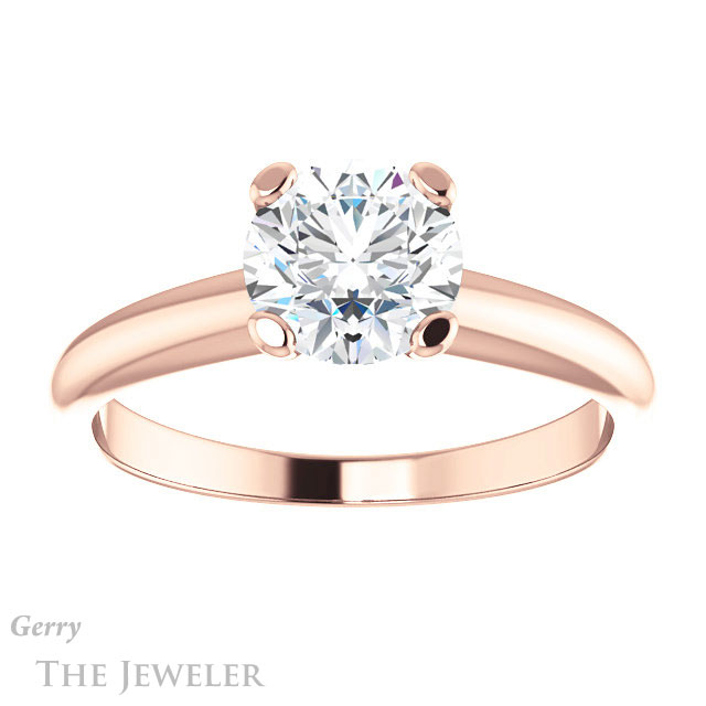 Round Cut Forever One Moissanite Engagement Ring #GTJ911-round-fo-r | Gerry The Jeweler Round Cut Forever One Moissanite Engagement Ring #GTJ911-round-fo-r