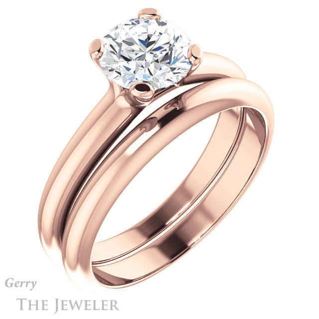 Round Cut Forever One Moissanite Engagement Ring #GTJ911-round-fo-r | Gerry The Jeweler Round Cut Forever One Moissanite Engagement Ring #GTJ911-round-fo-r