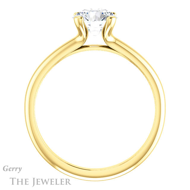Round Cut Forever One Moissanite Engagement Ring #GTJ911-round-fo-y | Gerry The Jeweler Round Cut Forever One Moissanite Engagement Ring #GTJ911-round-fo-y