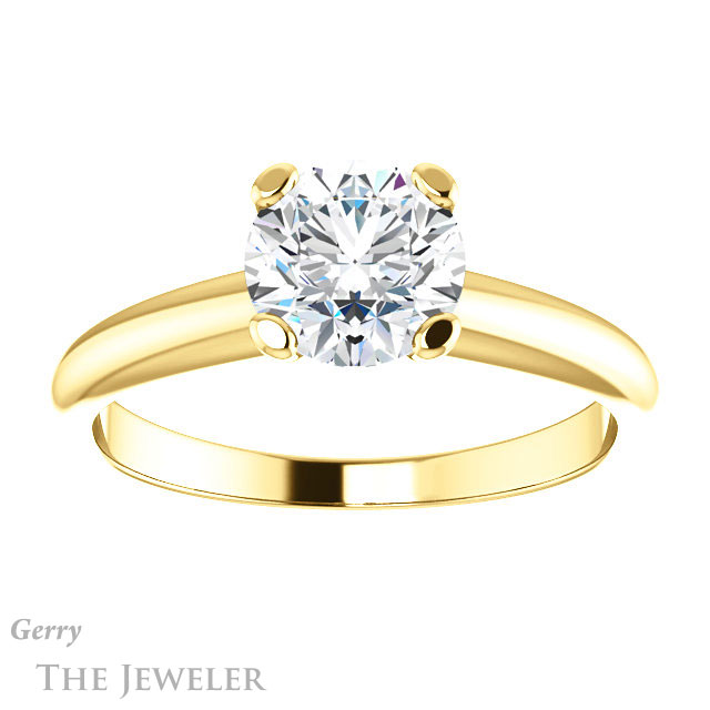 Round Cut Forever One Moissanite Engagement Ring #GTJ911-round-fo-y | Gerry The Jeweler Round Cut Forever One Moissanite Engagement Ring #GTJ911-round-fo-y