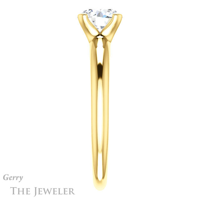 Round Cut Forever One Moissanite Engagement Ring #GTJ911-round-fo-y | Gerry The Jeweler Round Cut Forever One Moissanite Engagement Ring #GTJ911-round-fo-y