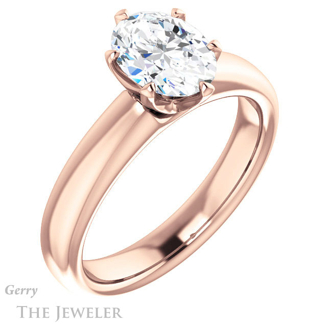 Oval Shaped Forever One Moissanite Engagement Ring #GTJ912-oval-fo-r 4 Oval Shaped Forever One Moissanite Engagement Ring #GTJ912-oval-fo-r