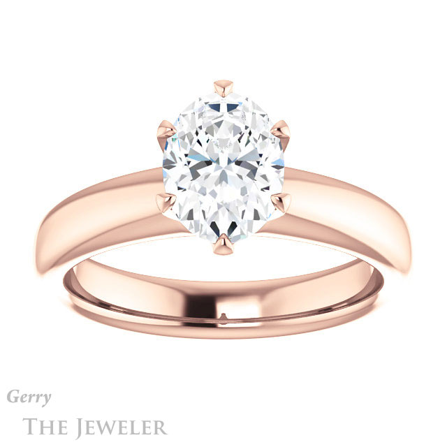 Oval Shaped Forever One Moissanite Engagement Ring #GTJ912-oval-fo-r 1 Oval Shaped Forever One Moissanite Engagement Ring #GTJ912-oval-fo-r