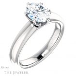 Oval Shaped Forever One Moissanite Engagement Ring #GTJ912-oval-fo-w 4 Oval Shaped Forever One Moissanite Engagement Ring #GTJ912-oval-fo-w