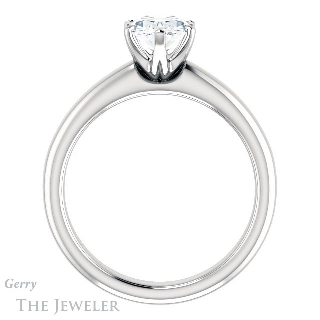 Oval Shaped Forever One Moissanite Engagement Ring #GTJ912-oval-fo-w