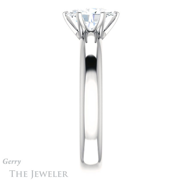 Oval Shaped Forever One Moissanite Engagement Ring #GTJ912-oval-fo-w 3 Oval Shaped Forever One Moissanite Engagement Ring #GTJ912-oval-fo-w