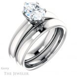 Oval Shaped Forever One Moissanite Engagement Ring #GTJ912-oval-fo-w 6 Oval Shaped Forever One Moissanite Engagement Ring #GTJ912-oval-fo-w