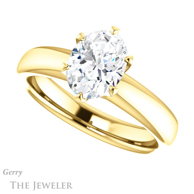 Oval Shaped Forever One Moissanite Engagement Ring #GTJ912-oval-fo-y 5 Oval Shaped Forever One Moissanite Engagement Ring #GTJ912-oval-fo-y