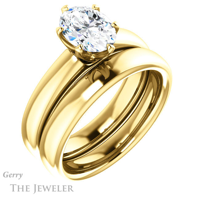 Oval Shaped Forever One Moissanite Engagement Ring #GTJ912-oval-fo-y 6 Oval Shaped Forever One Moissanite Engagement Ring #GTJ912-oval-fo-y