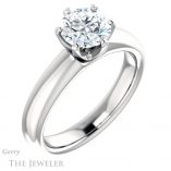 Round Cut Forever One Moissanite Engagement Ring #GTJ912-round-fo-w 4 Round Cut Forever One Moissanite Engagement Ring #GTJ912-round-fo-w