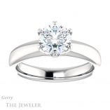 Round Cut Forever One Moissanite Engagement Ring #GTJ912-round-fo-w 1 Round Cut Forever One Moissanite Engagement Ring #GTJ912-round-fo-w