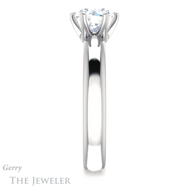 Round Cut Forever One Moissanite Engagement Ring #GTJ912-round-fo-w 3 Round Cut Forever One Moissanite Engagement Ring #GTJ912-round-fo-w
