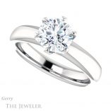 Round Cut Forever One Moissanite Engagement Ring #GTJ912-round-fo-w 5 Round Cut Forever One Moissanite Engagement Ring #GTJ912-round-fo-w