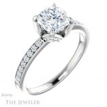 Cushion Cut Forever One Moissanite Engagement Ring #GTJ913-cushion-fo-w 4 Cushion Cut Forever One Moissanite Engagement Ring #GTJ913-cushion-fo-w