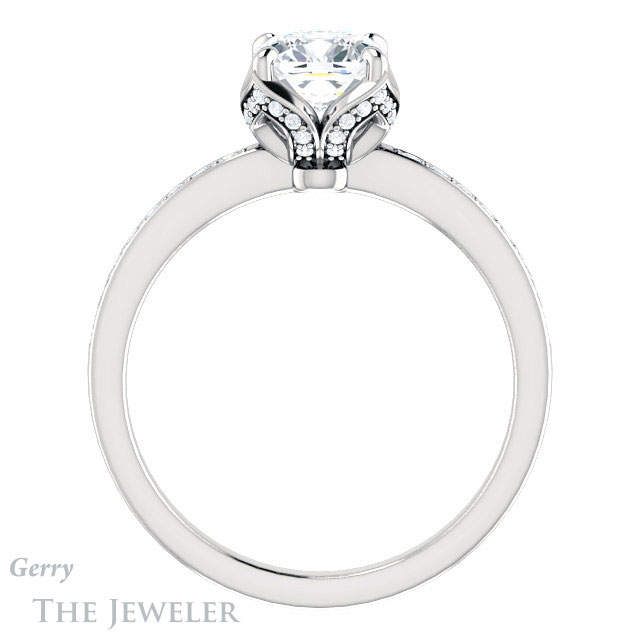 Cushion Cut Forever One Moissanite Engagement Ring #GTJ913-cushion-fo-w