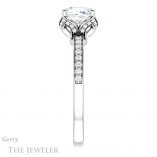 Cushion Cut Forever One Moissanite Engagement Ring #GTJ913-cushion-fo-w 3 Cushion Cut Forever One Moissanite Engagement Ring #GTJ913-cushion-fo-w