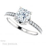 Cushion Cut Forever One Moissanite Engagement Ring #GTJ913-cushion-fo-w 5 Cushion Cut Forever One Moissanite Engagement Ring #GTJ913-cushion-fo-w
