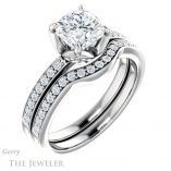 Cushion Cut Forever One Moissanite Engagement Ring #GTJ913-cushion-fo-w 6 Cushion Cut Forever One Moissanite Engagement Ring #GTJ913-cushion-fo-w