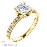 Cushion Cut Forever One Moissanite Engagement Ring #GTJ913-cushion-fo-y 4 Cushion Cut Forever One Moissanite Engagement Ring #GTJ913-cushion-fo-y