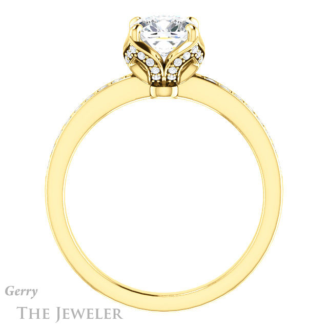 Cushion Cut Forever One Moissanite Engagement Ring #GTJ913-cushion-fo-y