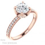 Round Cut Forever One Moissanite Engagement Ring #GTJ913-round-fo-r