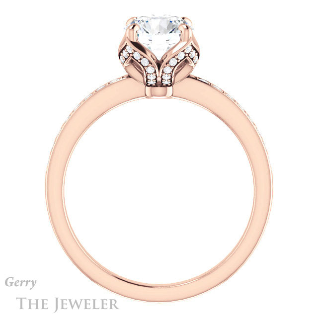 Round Cut Forever One Moissanite Engagement Ring #GTJ913-round-fo-r