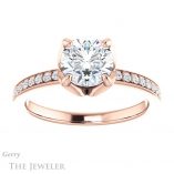 Round Cut Forever One Moissanite Engagement Ring #GTJ913-round-fo-r