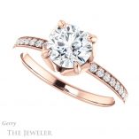 Round Cut Forever One Moissanite Engagement Ring #GTJ913-round-fo-r