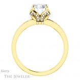 Round Cut Forever One Moissanite Engagement Ring #GTJ913-round-fo-y