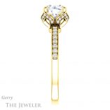 Round Cut Forever One Moissanite Engagement Ring #GTJ913-round-fo-y