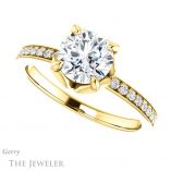Round Cut Forever One Moissanite Engagement Ring #GTJ913-round-fo-y