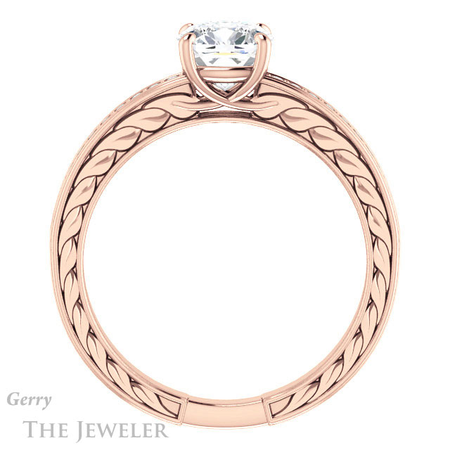 Cushion Cut Forever One Moissanite Engagement Ring #GTJ914-cushion-fo-r