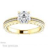 Cushion Cut Forever One Moissanite Engagement Ring #GTJ914-cushion-fo-y